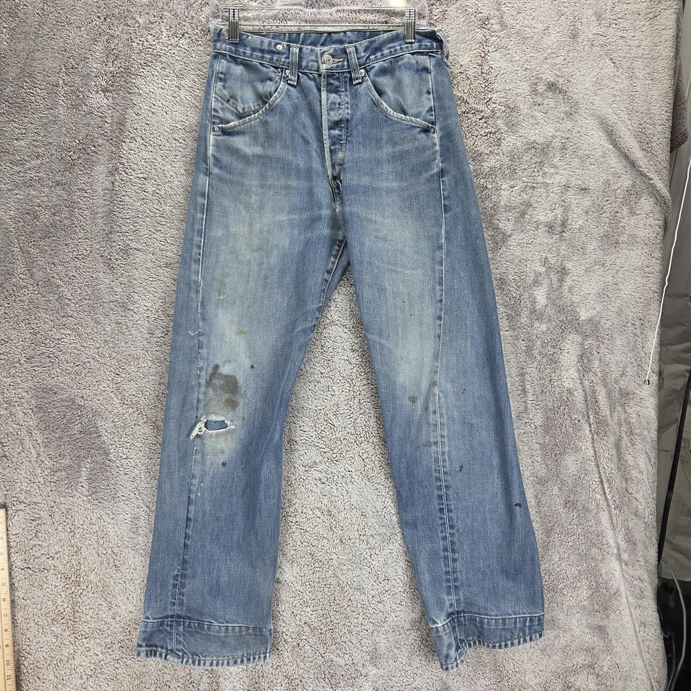 Vintage Levis Engineered Jeans Mens 29x32 Blue Twisted Button Fly Thrashed Denim